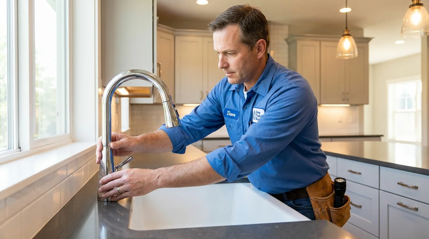 Kitchen faucet installation by Johns Plumbing LLC in Yountville
