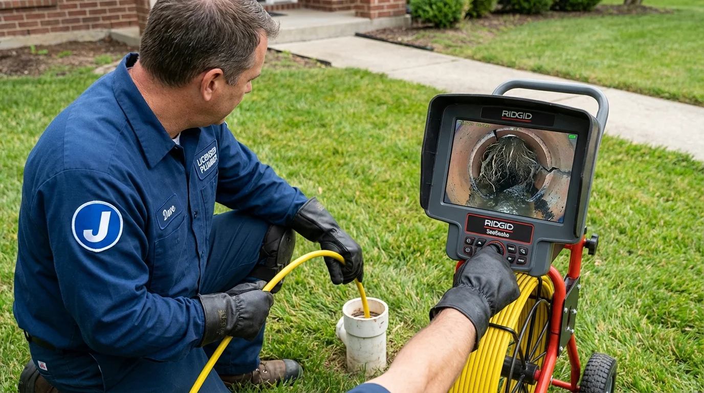 Sewer camera inspection being performed by Johns Plumbing LLC in Yountville