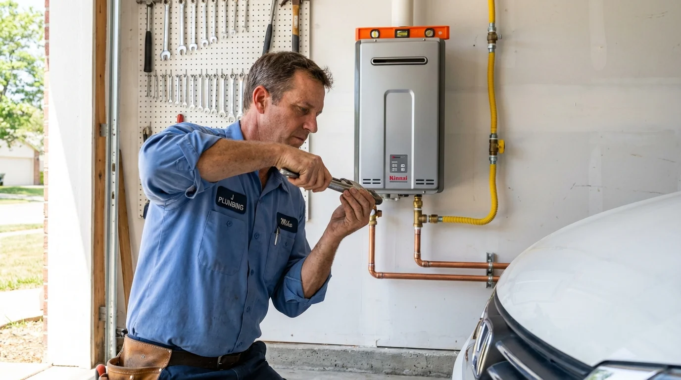 Tankless water heater installation by a Johns Plumbing LLC plumber in Yountville